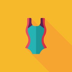 Swimming suit flat icon with long shadow N24