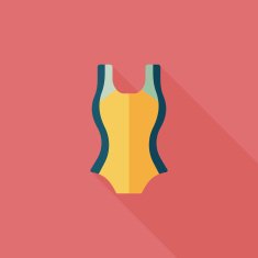 Swimming suit flat icon with long shadow N25