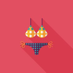 Swimming suit flat icon with long shadow N26