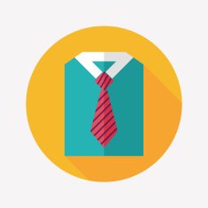 business shirt and tie flat icon with long shadow eps10 N21