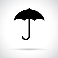 Umbrella Black flat icon with shadow