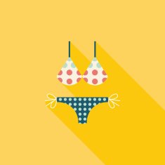 Swimming suit flat icon with long shadow N29