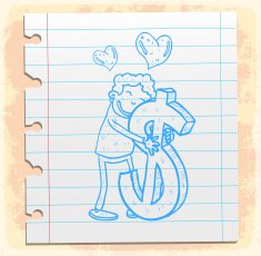 Cartoon love money illustration N2
