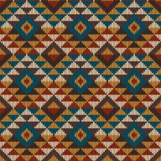 Traditional Tribal Aztec seamless pattern on the wool knitted texture