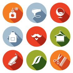 Hair salon flat icon collection
