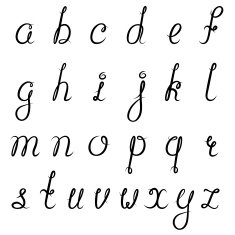 Calligraphy alphabet black