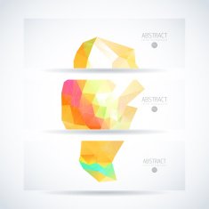 Abstract vector mosaic banners