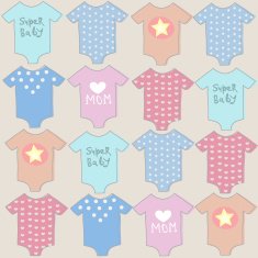 Baby onesie seamless pattern N2