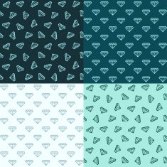 Four seamless pattern background or texture with diamonds