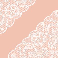 Vintage lace frame ornamental flowers