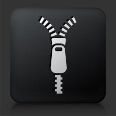 Black Square Button with Zipper Icon