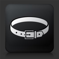 Black Square Button with Belt Icon N2