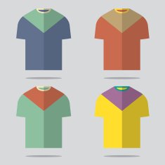 Flat Design T-Shirt Set Vector Illustration N12