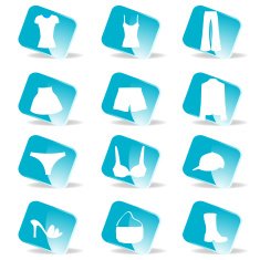 Glossy Fashion icon set