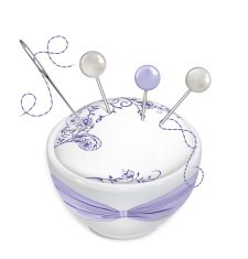 Sewing pins needle thread and pin cushion HandMade Vector illustration
