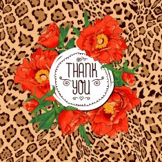 Vintage greeting card with blooming flowers N4