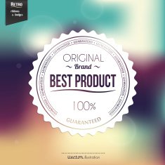 Retro stamp sticker tag label badge on color background N5