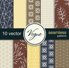 Ten fashionable seamless vector patterns Subject fashion
