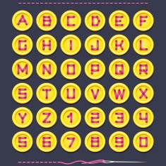 Yellow Button Font