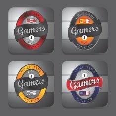 video game theme label sticker N4