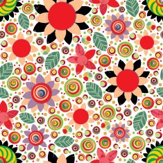 Circle abstract beautiful flower seamless pattern Vector N25