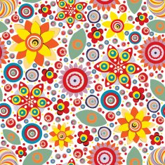 Circle abstract beautiful flower seamless pattern Vector N26