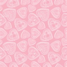 Love hearts vintage lacy stylish sketch pattern
