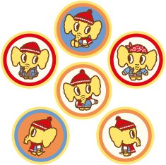 Elephants in six circles N2