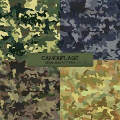 Set of original camouflage patterns Seamless backgrounds