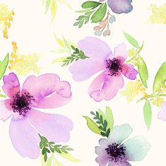 Seamless pattern with flowers watercolor Gentle colors Female N17