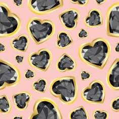 Precious stones of heart shapes Seamless vector pattern