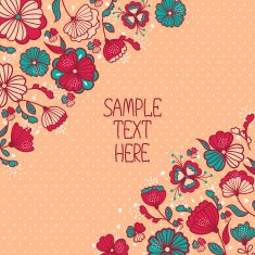 Beautiful floral pattern postcard