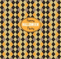 Seamless pattern Of Vintage Happy Halloween Tartan Texture Hall N2