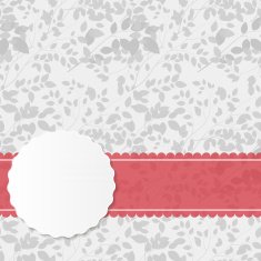 Vintage Frame with Pink Ribbon Vector Illustration N2