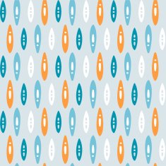 Scandinavian design pattern with rhythmic colorful petals on light background