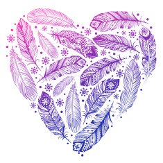 Beautiful Valentines day feather heart N2