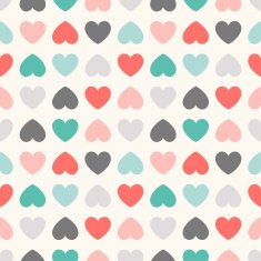 Seamless geometric pattern with hearts illustration N24