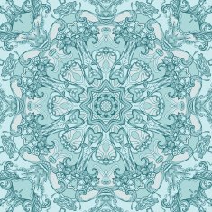 Round seamless floral retro ornament