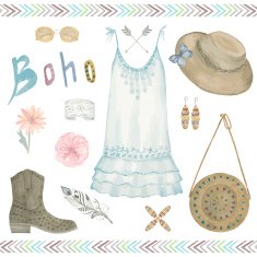 Watercolor fashion pattern
