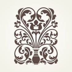 Ornamental floral element for design N3