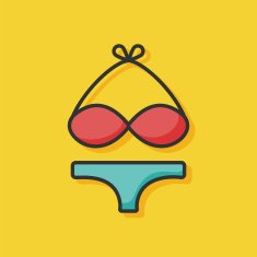bikini color line icon