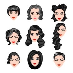 different faces of women with hairstyles N2