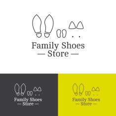 Vector outline family shoes store logotype N2