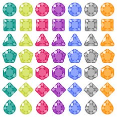 Precious gems Flat icons set