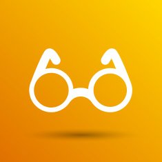 Vector Round Glasses Icon Symbol vision specs decoration N9