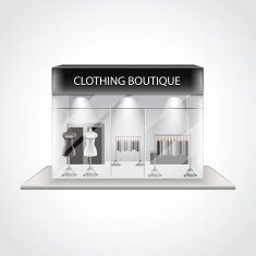 Clothing boutique building isolated vector illustration