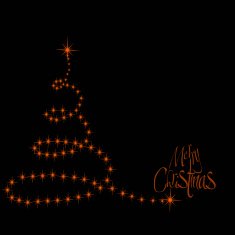 Merry Christmas tree greeting card N7