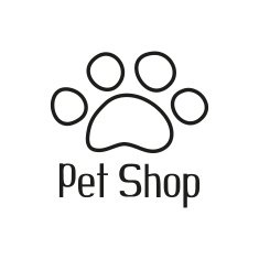 Pet shop logo with pet paw