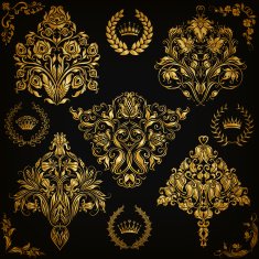 Set of vector damask ornaments N6