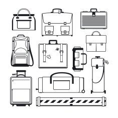 Luggage icons set